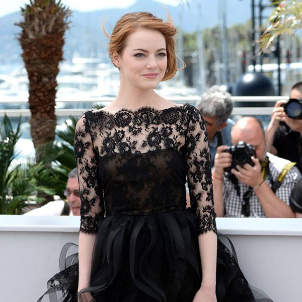 Little black lace dress on the red carpet