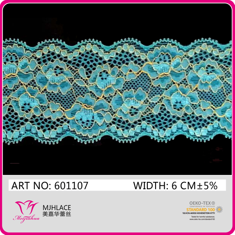 Wholesale 6cm Good Elastic Dual Tone Lace Trim