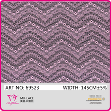 Hollow Wavy Design 145cm Elastic Lingerie Lace Fabric for Underwear（69523）